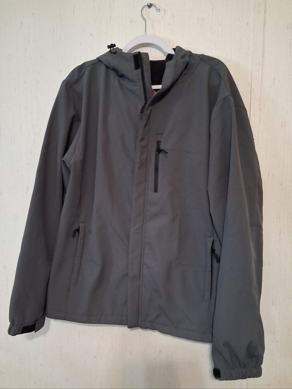 Mens Size Xl Rain Jacket With Hood Waterproof Windproof New With Tags Grey